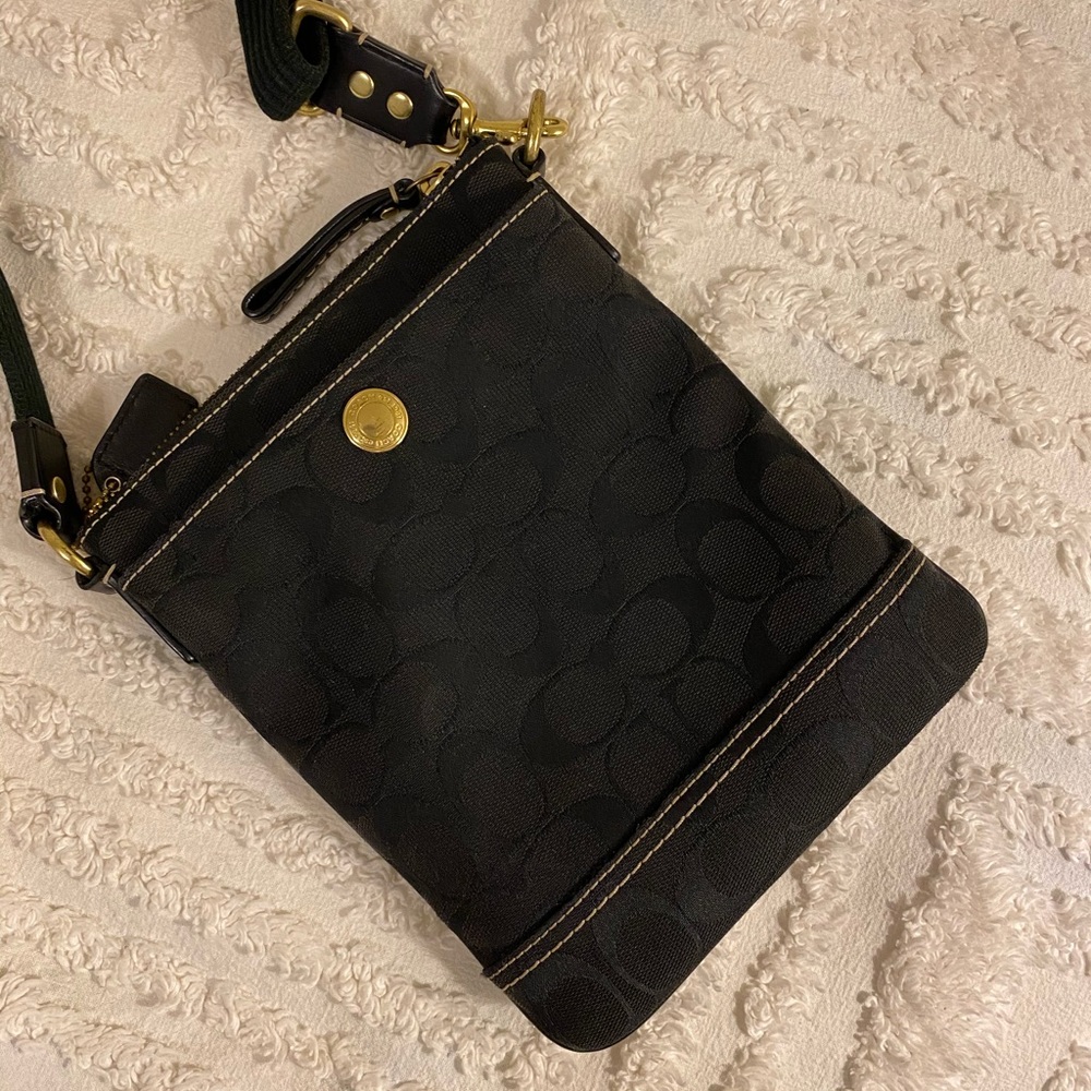 COACH Crossbody Bag | Black Monogram Print
